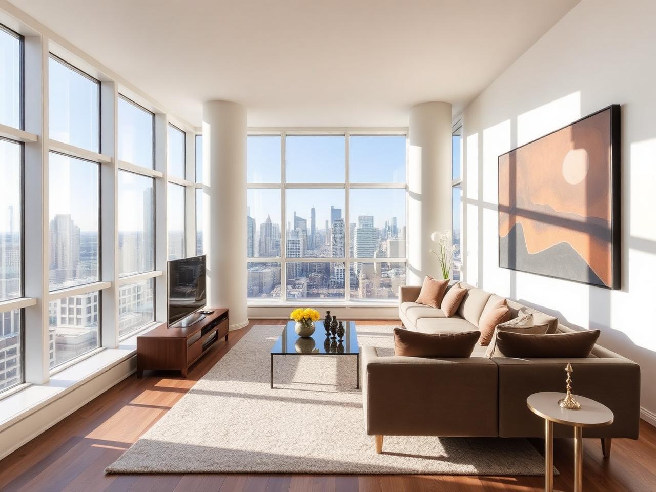 Penthouse mit Panoramablick über die Stadt